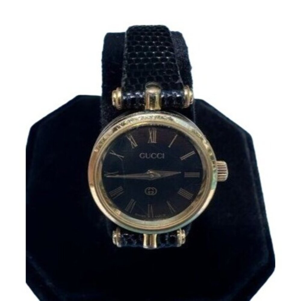 Gucci Watch Vintage Black and Gold New Band